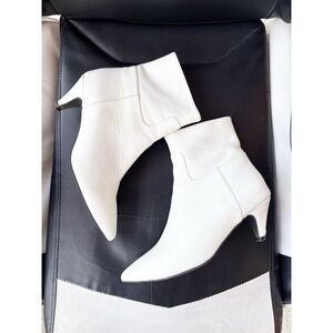 Jeffrey Campbell White Muse Patent Leather Ankle Booties